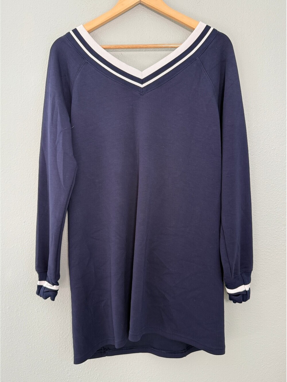 aerie Navy Blue V‑Neck Mini Dress with White Trim like new - medium - Picture 7 of 7